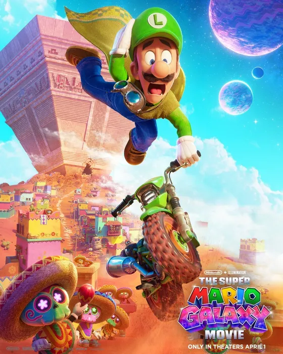 Luigi character poster — “Conquering his fears, no bones about it.”