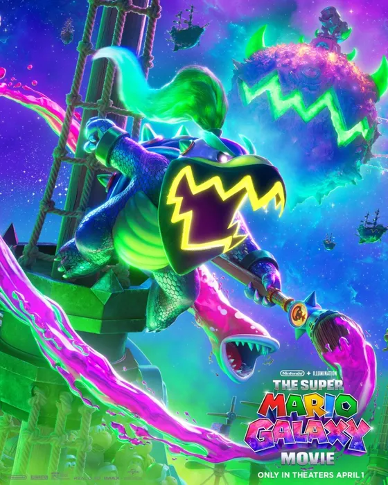 Bowser Jr. character poster — “No wonder he’s a menace.”